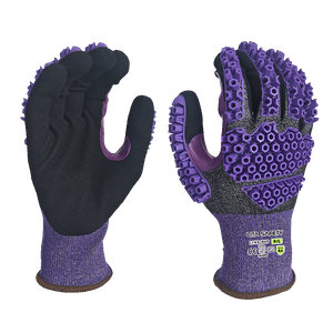 LTNS184P-2 – Cut Resistant Anti Impact Gloves – 18G A4 Liner – Sandy Nitrile Palm Coating – Full TPR Back Protection – EN388: 4X42DP
