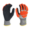 LTNF134RP – Impact Proof Gloves – 13G HPPE/Glass Fiber/Spandex Liner – Black Micro Foam Nitrile Palm – TPR Impact Back Protection – EN388: 4X43CP, ANSI A3